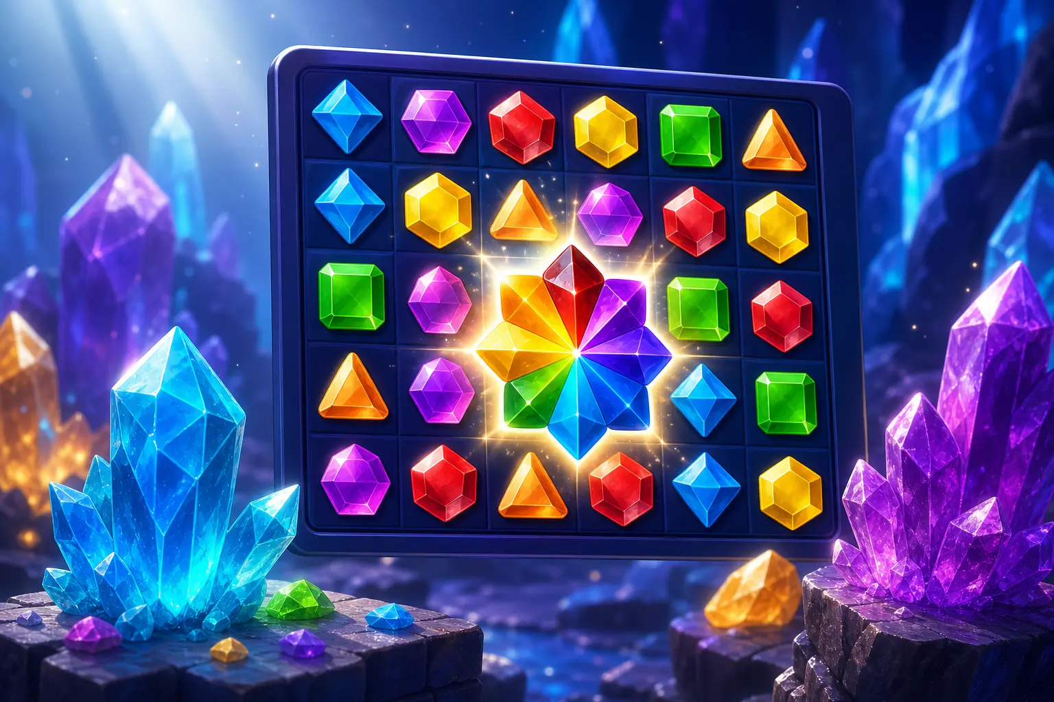 Memoria Brillante — juego de memoria con gemas y cristales